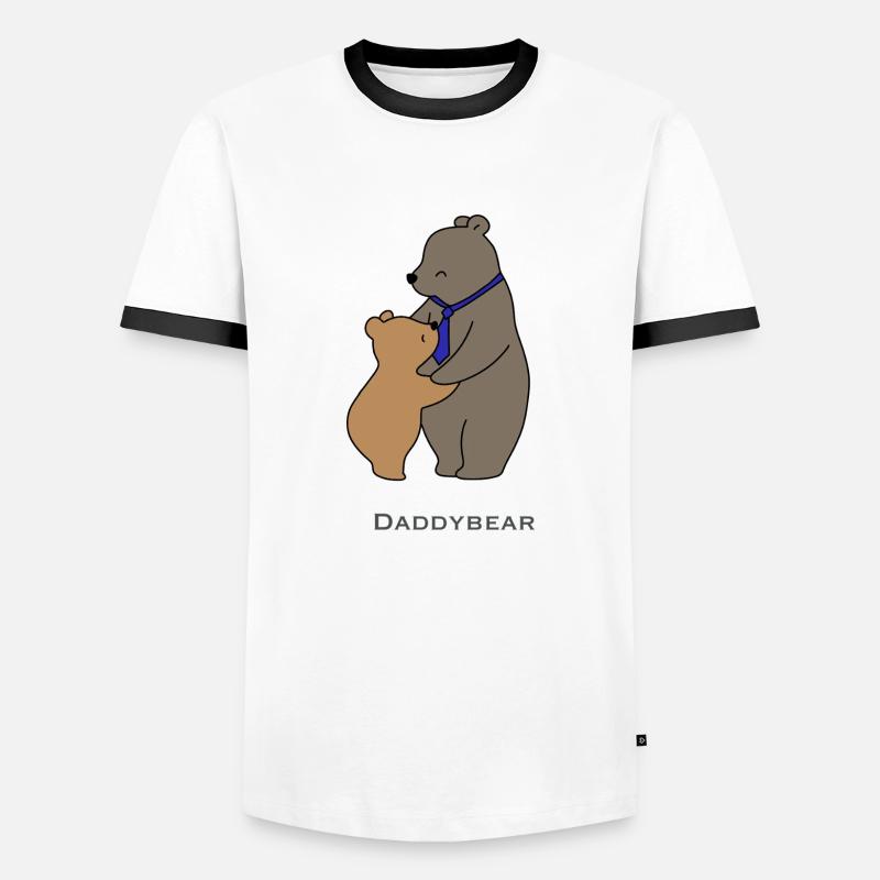 DaddyBear Hug - Men's Ringer Shirt - white/black