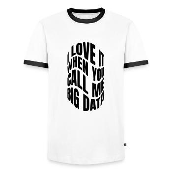 I love it when you call me big data - Männer Kontrast-T-Shirt - Weiß/Schwarz - Vorne - AI Model Female 172 light (172cm) & AI Model Male 178 dark (178cm)