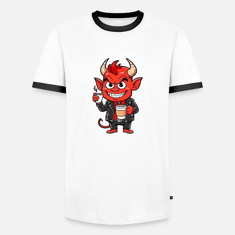 Red Devil - Men's Ringer Shirt - white/black