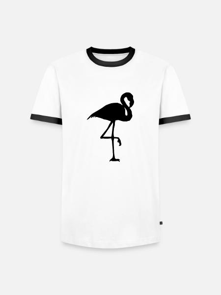 flamingo - Men's Ringer Shirt - white/black