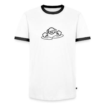Pro DJ - Men's Ringer Shirt - white/black - Front - AI Model Female 172 light (172cm) & AI Model Male 178 dark (178cm)