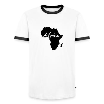 Afrique continent Safari Roots of Reggae Music wild - T-shirt contrasté Homme - blanc/noir - Devant - AI Model Female 172 light (172cm) & AI Model Male 178 dark (178cm)