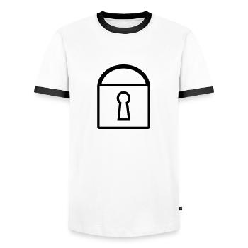 Schloss - Männer Kontrast-T-Shirt - Weiß/Schwarz - Vorne - AI Model Female 172 light (172cm) & AI Model Male 178 dark (178cm)
