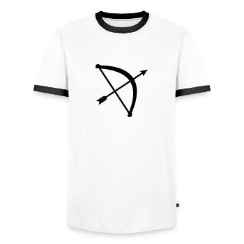 Arrow Bow - Men's Ringer Shirt - white/black - Front - AI Model Female 172 light (172cm) & AI Model Male 178 dark (178cm)