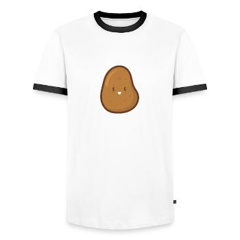Kartoffel - Männer Kontrast-T-Shirt - Weiß/Schwarz - Vorne - AI Model Female 172 light (172cm) & AI Model Male 178 dark (178cm)