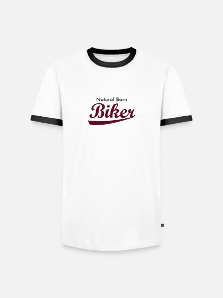 Natural Born Biker - Men's Ringer Shirt - white/black