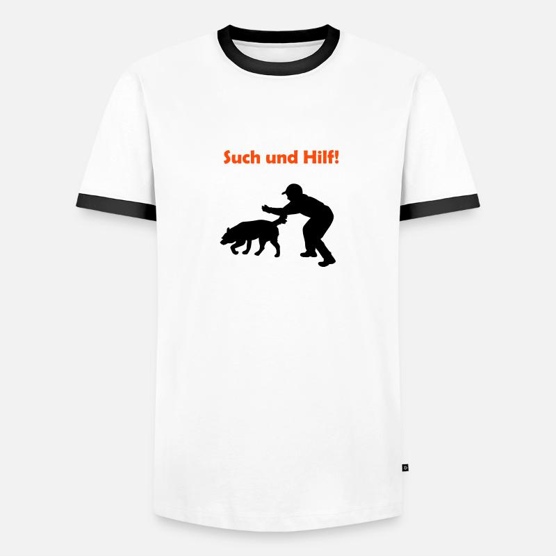 such_und_hilf_cb - Männer Kontrast-T-Shirt - Weiß/Schwarz