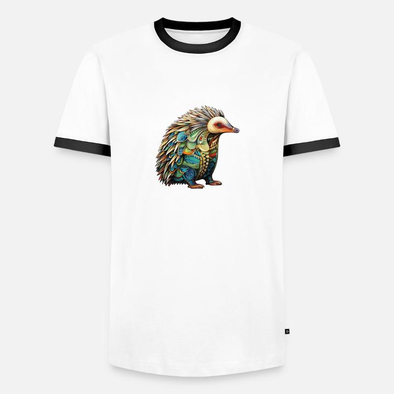 Australia - Echidna - Men's Ringer Shirt - white/black