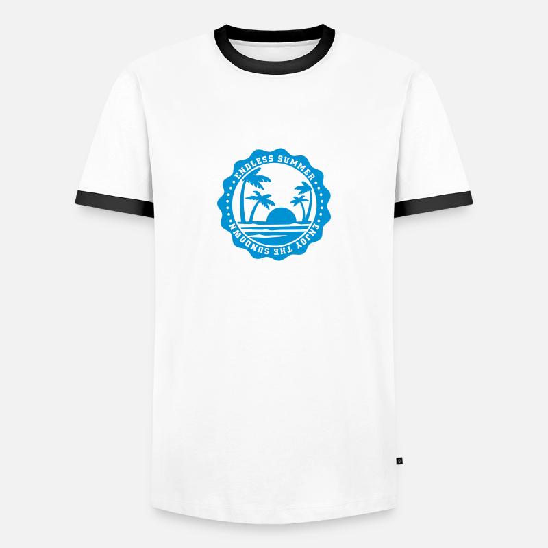 endless summer - Männer Kontrast-T-Shirt - Weiß/Schwarz