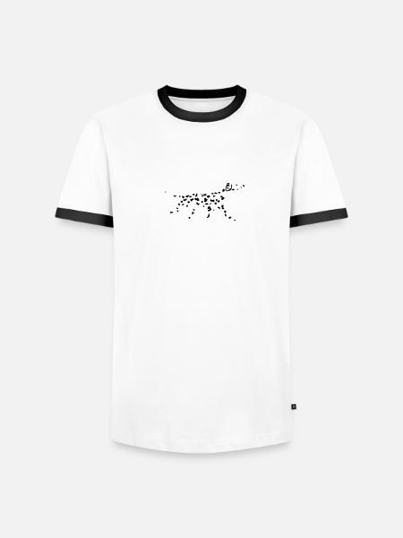 Dalmatiner - Männer Kontrast-T-Shirt - Weiß/Schwarz