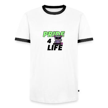 Pride 4 life - T-shirt contrasté Homme - blanc/noir - Devant - AI Model Female 172 light (172cm) & AI Model Male 178 dark (178cm)