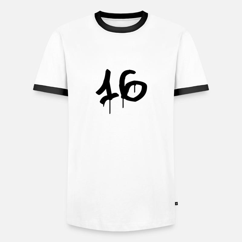 Day: 16 - Men's Ringer Shirt - white/black