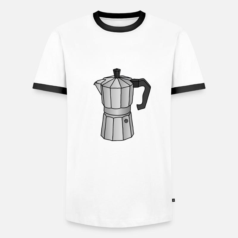 Espresso coffee maker - Men's Ringer Shirt - white/black