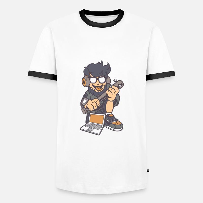 Jugendlicher Technik - Männer Kontrast-T-Shirt - Weiß/Schwarz