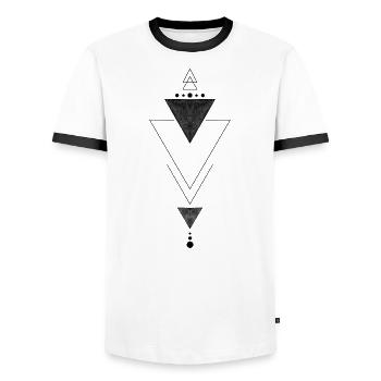 Tattoo Amazigh Berber Nord African Motifs Symbol - Men's Ringer Shirt - white/black - Front - AI Model Female 172 light (172cm) & AI Model Male 178 dark (178cm)