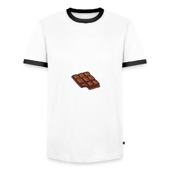 Calm and Eat calme et choco addict gift - T-shirt contrasté Homme - blanc/noir - Devant - AI Model Female 172 light (172cm) & AI Model Male 178 dark (178cm)