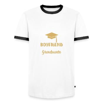 Freund Senior 2022 Stolze Mutter einer Klasse von - Männer Kontrast-T-Shirt - Weiß/Schwarz - Vorne - AI Model Female 172 light (172cm) & AI Model Male 178 dark (178cm)