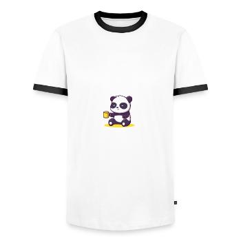 Bevor Sie mich anrufen, fragen Sie sich introverti - Männer Kontrast-T-Shirt - Weiß/Schwarz - Vorne - AI Model Female 172 light (172cm) & AI Model Male 178 dark (178cm)