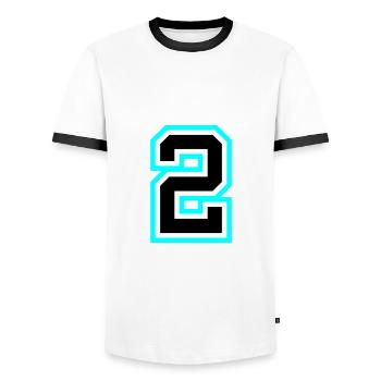 Symbole à 2 chiffres - T-shirt contrasté Homme - blanc/noir - Devant - AI Model Female 172 light (172cm) & AI Model Male 178 dark (178cm)