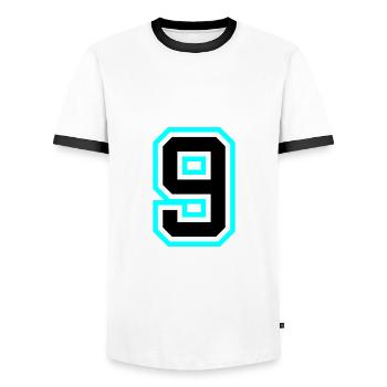Symbole à 9 chiffres - T-shirt contrasté Homme - blanc/noir - Devant - AI Model Female 172 light (172cm) & AI Model Male 178 dark (178cm)