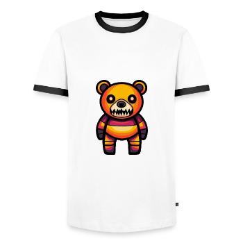 Bear Halloween Animal - Men's Ringer Shirt - white/black - Front - AI Model Female 172 light (172cm) & AI Model Male 178 dark (178cm)