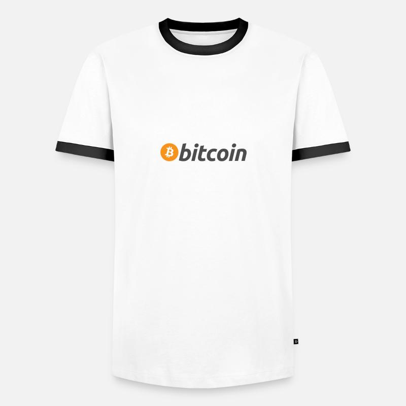 Bitcoin - Männer Kontrast-T-Shirt - Weiß/Schwarz
