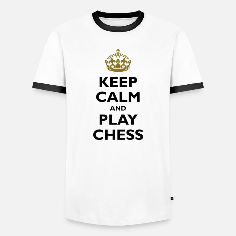 Keep calm and play chess - Men's Ringer Shirt - white/black