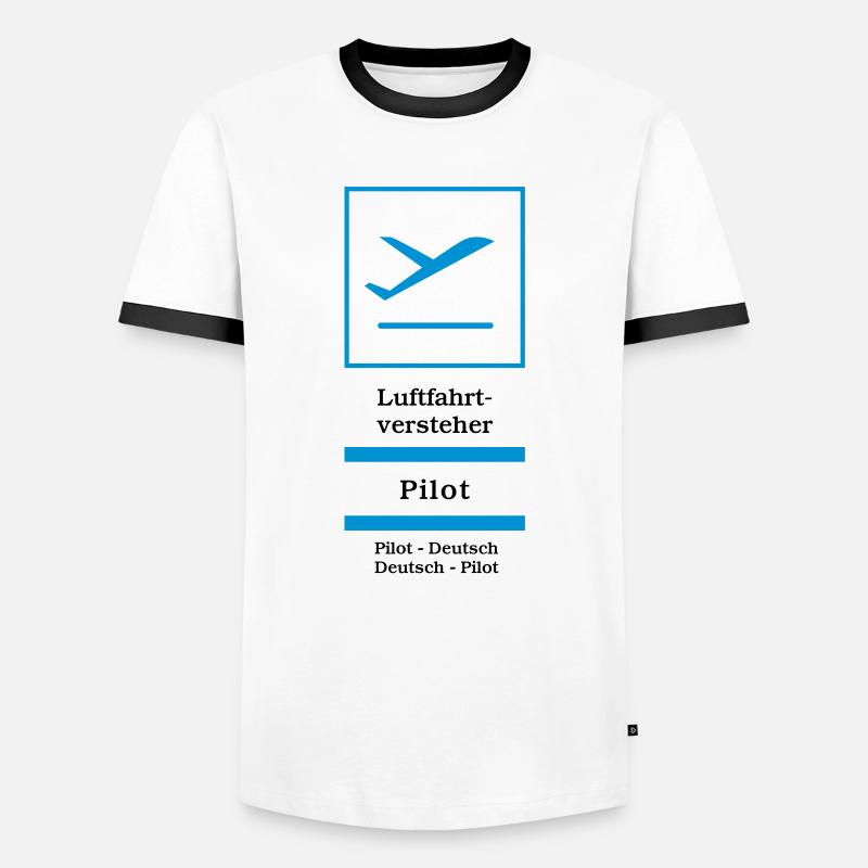 aviators - Men's Ringer Shirt - white/black