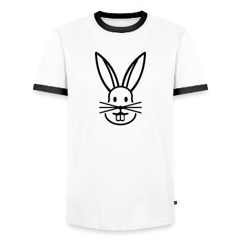Lièvre - T-shirt contrasté Homme - blanc/noir - Devant - AI Model Female 172 light (172cm) & AI Model Male 178 dark (178cm)