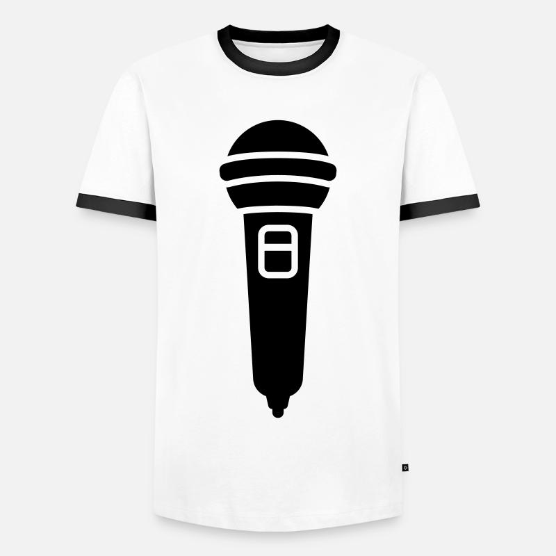 Mikrofon Symbol - Männer Kontrast-T-Shirt - Weiß/Schwarz