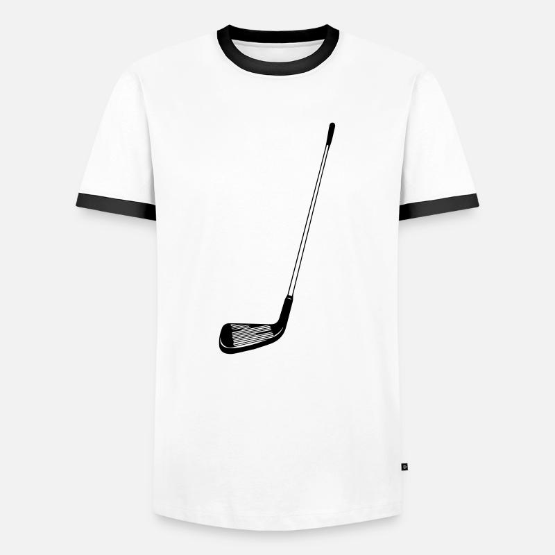 golf stick - Men's Ringer Shirt - white/black
