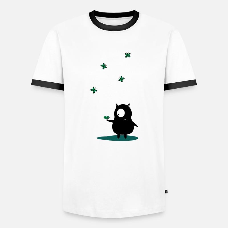 schmetterlinge - Männer Kontrast-T-Shirt - Weiß/Schwarz
