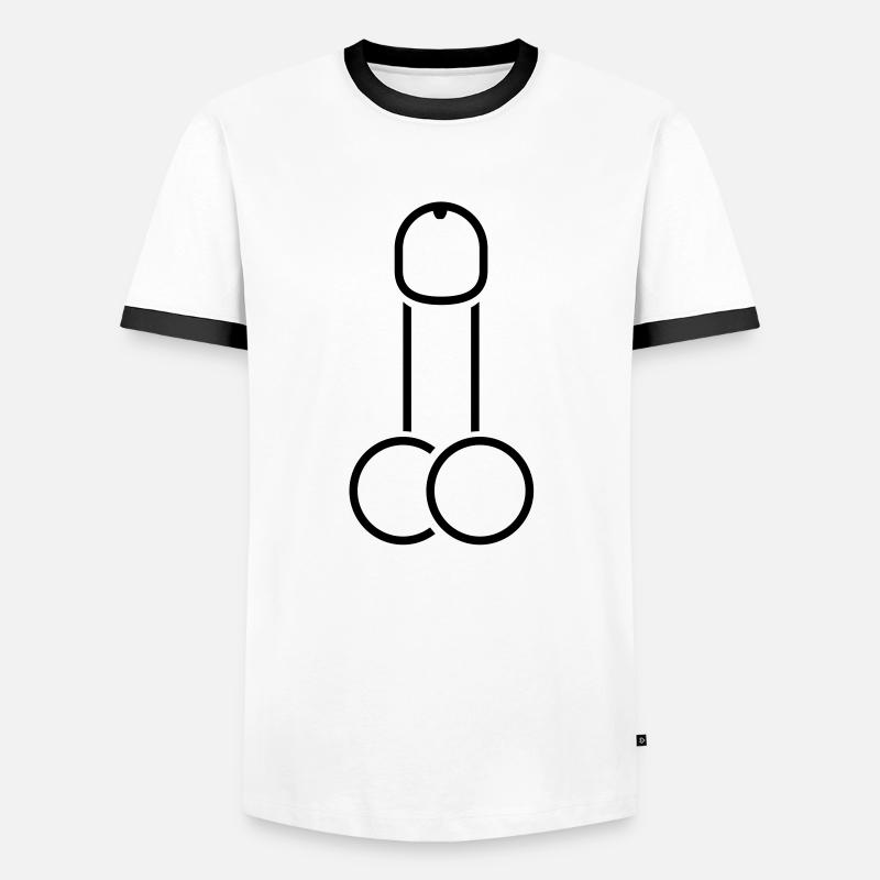 dick_design_r1 - Men's Ringer Shirt - white/black
