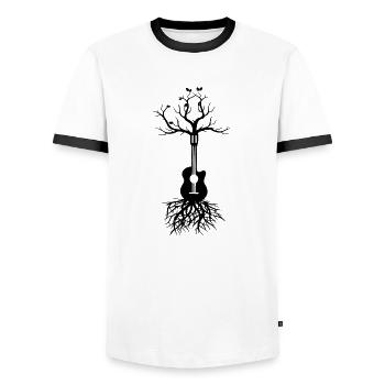 Rock & Roll Music Party Metal - Männer Kontrast-T-Shirt - Weiß/Schwarz - Vorne - AI Model Female 172 light (172cm) & AI Model Male 178 dark (178cm)