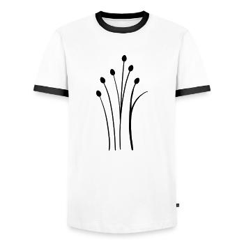 fleur sauvage simple - T-shirt contrasté Homme - blanc/noir - Devant - AI Model Female 172 light (172cm) & AI Model Male 178 dark (178cm)