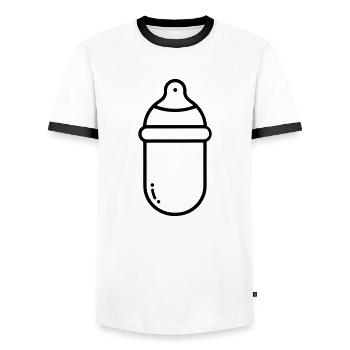 biberon - T-shirt contrasté Homme - blanc/noir - Devant - AI Model Female 172 light (172cm) & AI Model Male 178 dark (178cm)