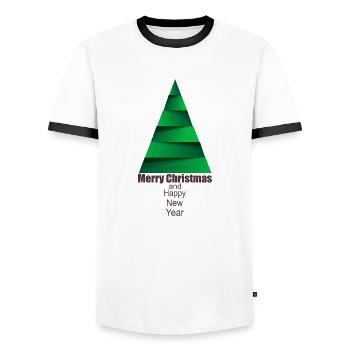 Moderner Weihnachtsbaum Modern Christmas Tree - Männer Kontrast-T-Shirt - Weiß/Schwarz - Vorne - AI Model Female 172 light (172cm) & AI Model Male 178 dark (178cm)