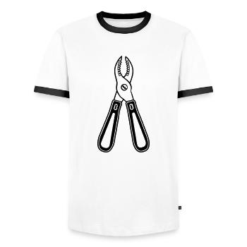 Outil Pince - T-shirt contrasté Homme - blanc/noir - Devant - AI Model Female 172 light (172cm) & AI Model Male 178 dark (178cm)