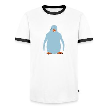 Pinguin - penguin - Männer Kontrast-T-Shirt - Weiß/Schwarz - Vorne - AI Model Female 172 light (172cm) & AI Model Male 178 dark (178cm)