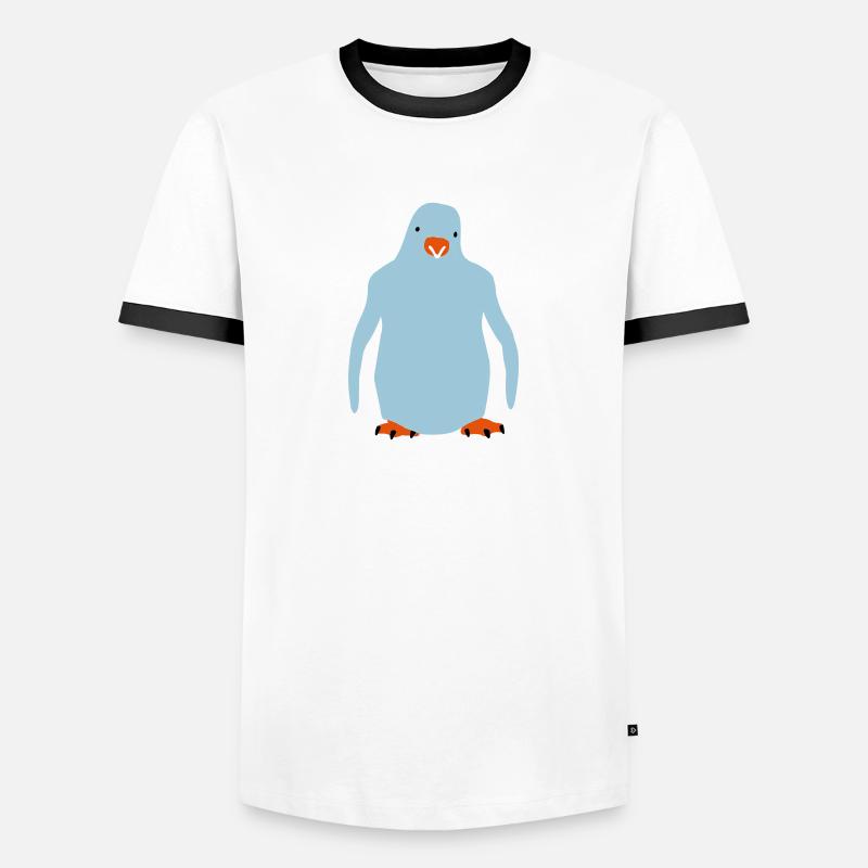 Pinguin - penguin - Männer Kontrast-T-Shirt - Weiß/Schwarz