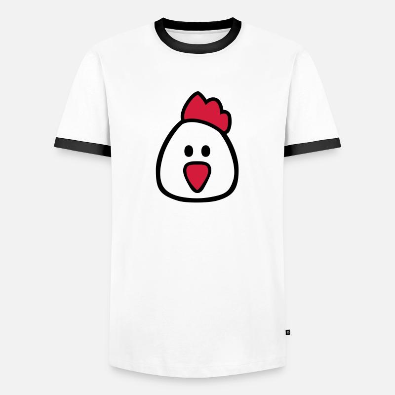 Chicken - Men's Ringer Shirt - white/black
