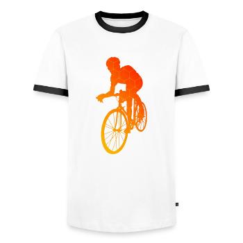 Vélo de route Femmes Vélo de route Cycliste de route - T-shirt contrasté Homme - blanc/noir - Devant - AI Model Female 172 light (172cm) & AI Model Male 178 dark (178cm)