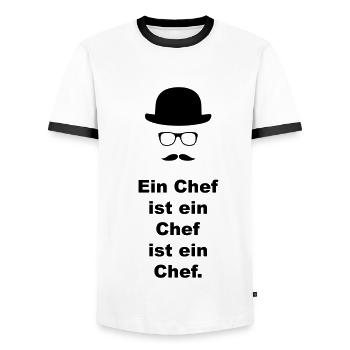 Chef - Männer Kontrast-T-Shirt - Weiß/Schwarz - Vorne - AI Model Female 172 light (172cm) & AI Model Male 178 dark (178cm)
