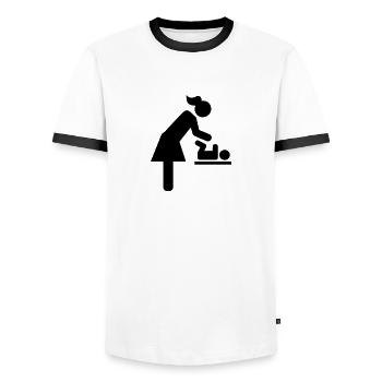 Baby - Men's Ringer Shirt - white/black - Front - AI Model Female 172 light (172cm) & AI Model Male 178 dark (178cm)