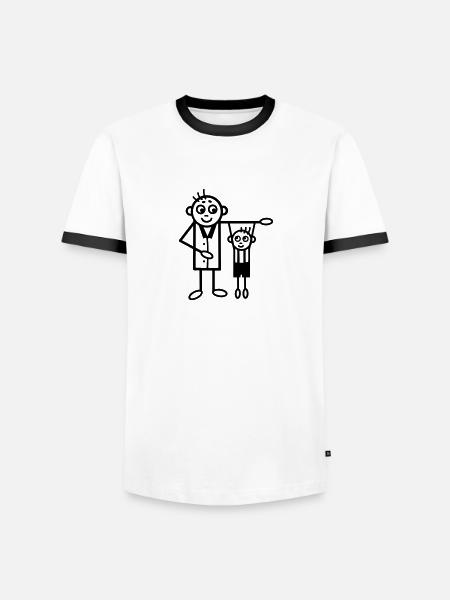 Vater & Sohn - Männer Kontrast-T-Shirt - Weiß/Schwarz