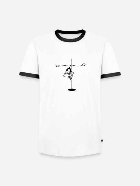 Pole dancing figure - Men's Ringer Shirt - white/black