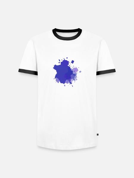 Farbklecks Lila - Männer Kontrast-T-Shirt - Weiß/Schwarz