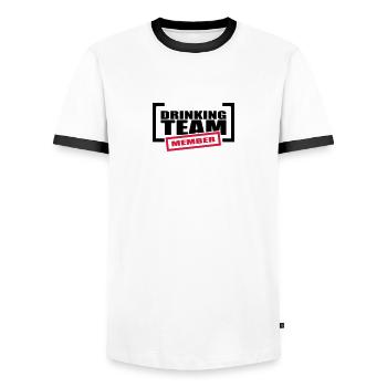 Drinking Team Member - T-shirt contrasté Homme - blanc/noir - Devant - AI Model Female 172 light (172cm) & AI Model Male 178 dark (178cm)