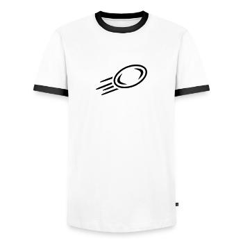 Rugby - Männer Kontrast-T-Shirt - Weiß/Schwarz - Vorne - AI Model Female 172 light (172cm) & AI Model Male 178 dark (178cm)