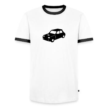 R5 retro vintage racing car - Men's Ringer Shirt - white/black - Front - AI Model Female 172 light (172cm) & AI Model Male 178 dark (178cm)